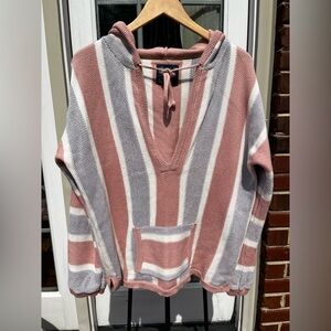 cute american eagle baja hoodie stripes xl